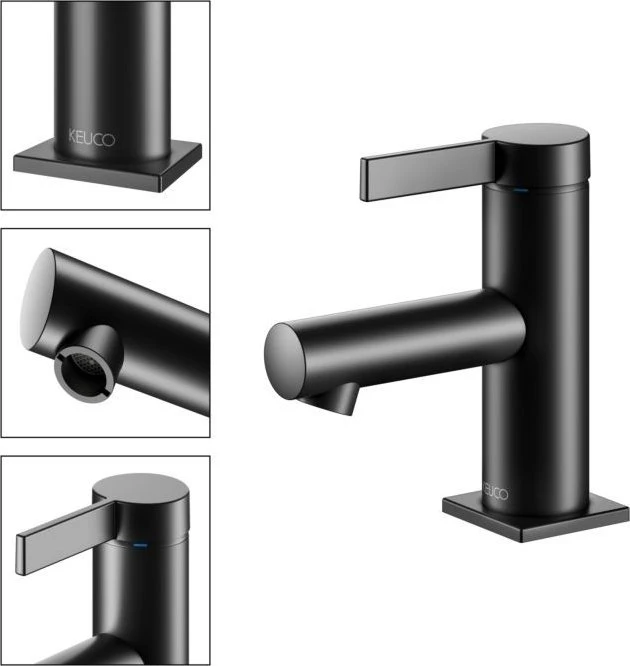 Keuco IXMO Einhebel-Waschtischmischer 60 IXMO Pure schwarz matt