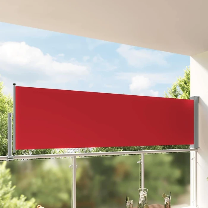 vidaXL Ausziehbare Seitenmarkise 300x100cm rot