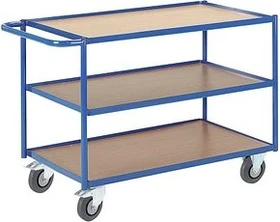 Rollcart 3-Etagen Tischwagen 50x82x99cm blau