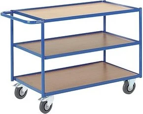 Rollcart 3-Etagen Tischwagen 50x82x99cm blau