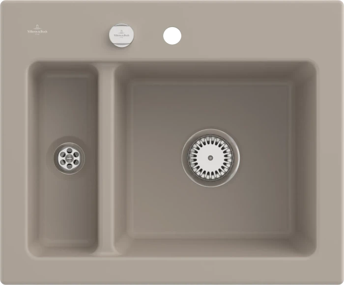 Villeroy & Boch Subway 60 XM Einbau Becken reversibel mit Ablauffernbedienung almond