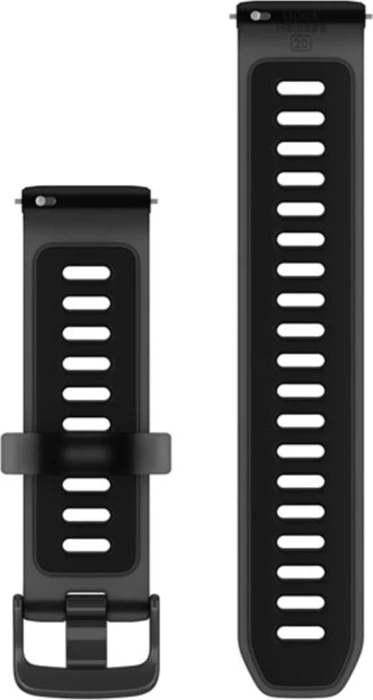 Garmin Schnellwechsel Ersatzarmband 20mm Silikon translucent black/black with slate hardware