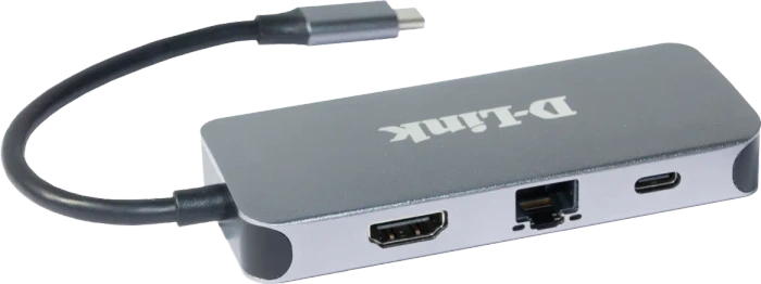 D-Link 6-in-1 USB-C Multiport-Adapter, RJ-45, USB-C 3.0 [Stecker]