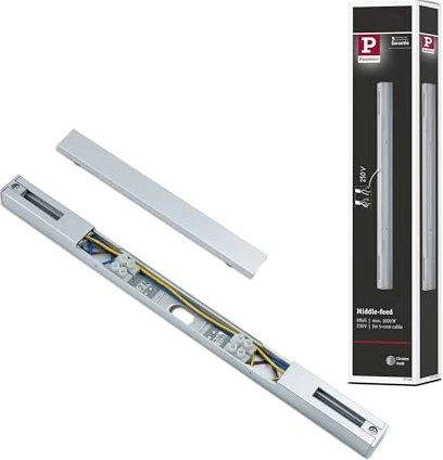 Paulmann URail Schienensystem-Komponente Mittel-Stromeinspeisung 3/4/5-adrig chrom matt