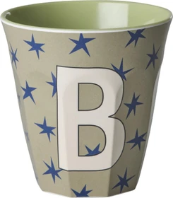 Rice by Rice Buchstaben Kinderbecher medium B stars dunkler sand