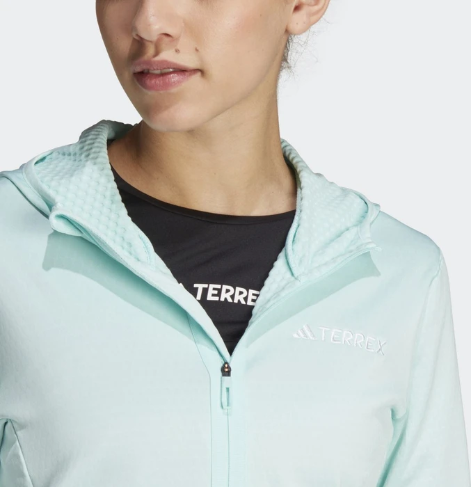 adidas Terrex Xperior LIGHT HoodED Fleece Jacke semi flash aqua (Damen)