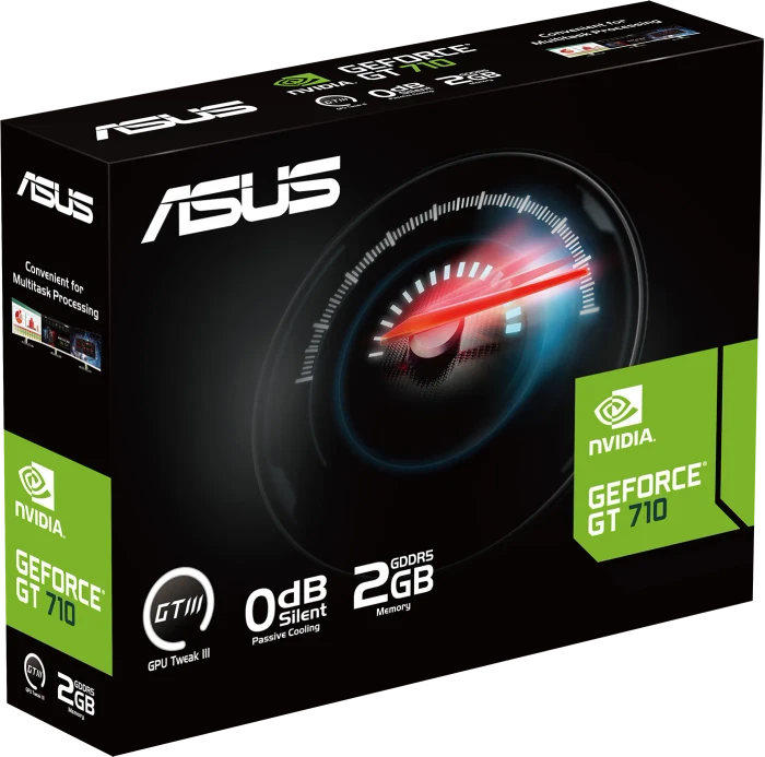 ASUS GeForce GT 710, GT710-SL-2GD5-BRK-EVO, 2GB GDDR5, VGA, DVI, HDMI