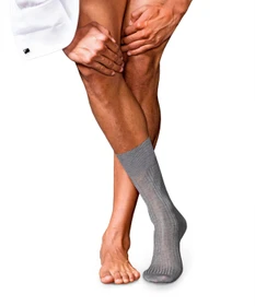 Falke No. 10 Pure Fil d'Écosse Socken light greymel. (Herren)