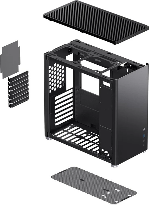 Jonsbo D40, schwarz, Glasfenster