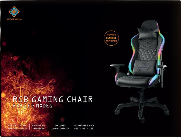 Deltaco Gaming RGB Gamingstuhl, schwarz