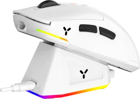 ISY IGM-6000-WT Ultralight Wireless Gaming Maus mit Ladestation weiß, USB (504060)