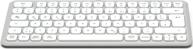 Hama WK-500 kompakte Multi-Device-Tastatur, grau/weiß, USB/Bluetooth, DE