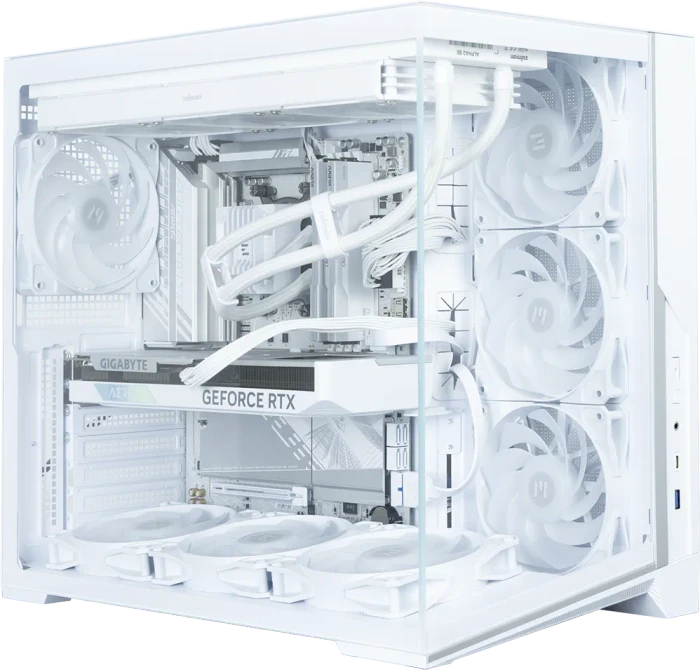 Zalman D40 White, weiß, Glasfenster