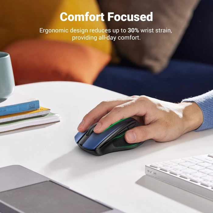 Ugreen MU006 Ergonomic 2.4G Wireless Mouse, blau/schwarz, USB