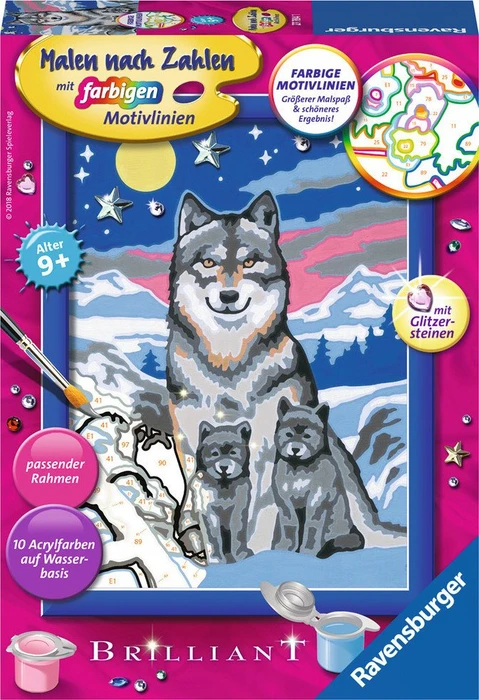 Ravensburger Malen nach Zahlen Süße Wolfsfamilie