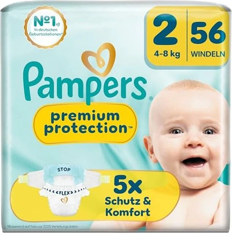 Pampers Premium Protection Gr.2 Einwegwindel, 4-8kg, 56 Stück