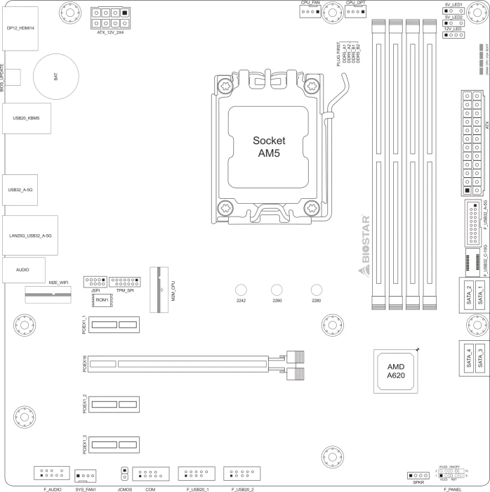 Biostar A620MP-E Pro (AMD AM5)