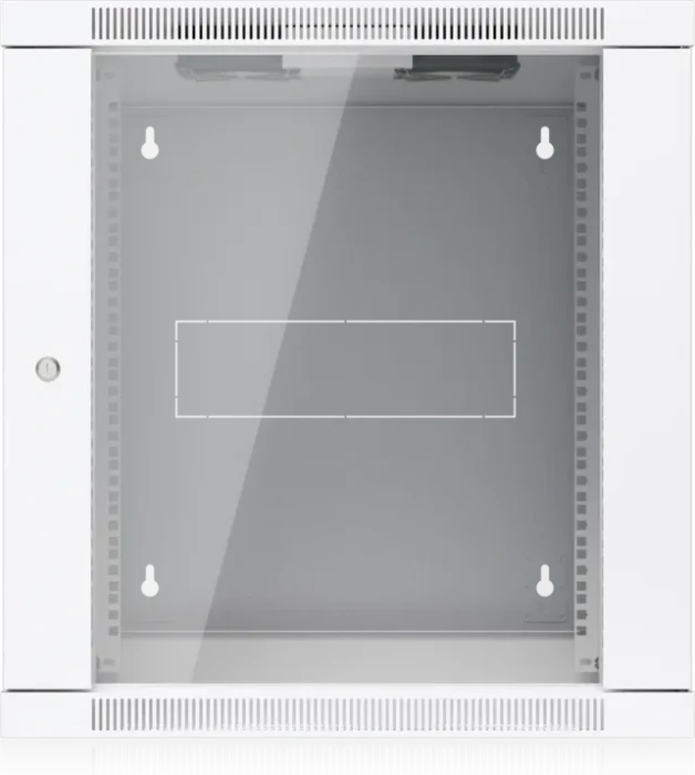 Ubiquiti 12U Rack Cabinet, 19" Wandgehäuse 12HE, Glastür, weiß, 703mm tief