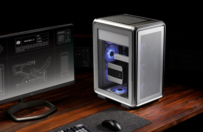 Cooler Master MasterFrame 400 Mesh, silber, Glasfenster