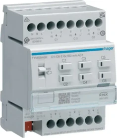 Hager Heizungsaktor 6-fach KNX Secure für 24/230V Stellantriebe, Schaltaktor (TYMS646R)
