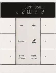 Busch-Jaeger Raumtemperaturregler mit CO2/Feuchte-Sensor 6-fach studioweiß matt