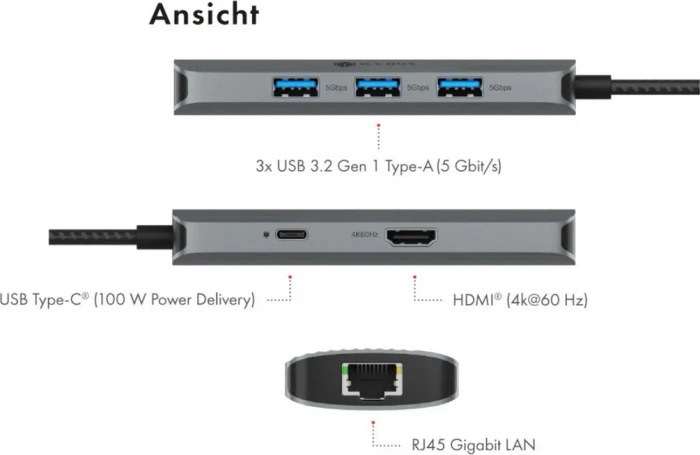RaidSonic Icy Box IB-DK4034A-CPD, USB-C 3.0 [Stecker]