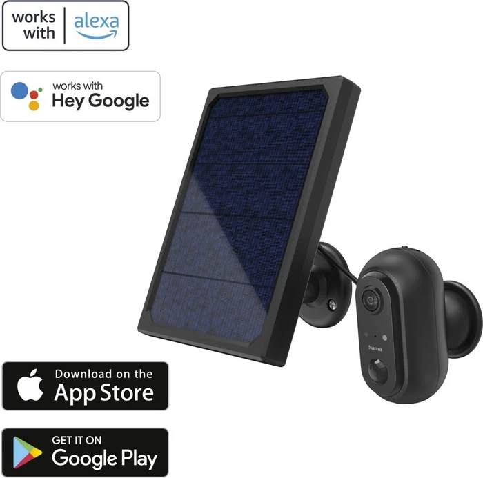 Hama Outdoor WLAN-Kamera schwarz, inkl. Solarpanel