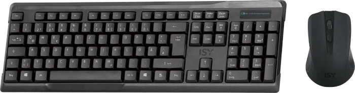ISY IDE-2500 Wireless Desktop Set, Tastatur & Maus, schwarz, USB, DE