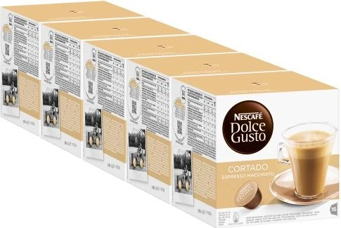 Nestlé Nescafe Dolce Gusto Espresso Cortado Kaffeekapseln, 80 Stück (5x 16 Stück)