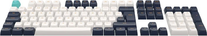 Dark Project Navy Blue/Ivory Multilingual Keycaps, Kunststoff (PBT) Double-Shot, CSA-Profil, blau/weiß, 177 Tasten, ANSI & ISO