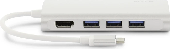 LMP USB-C Video Hub, 5-Port, USB-C 3.0 [Stecker], silber