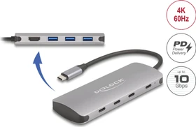 DeLOCK 7 Port USB Hub mit HDMI und USB PD, USB-C 3.1 [Stecker] (64323)