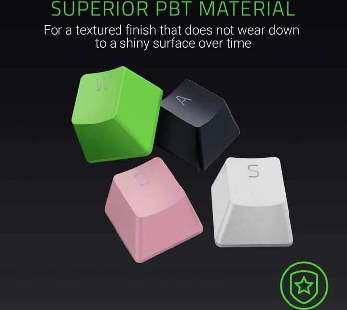 Razer Keycap Upgrade Set, Kunststoff (PBT) Double-Shot, Quartz Pink, rosa, 120 Tasten, ISO-UK, ANSI-US