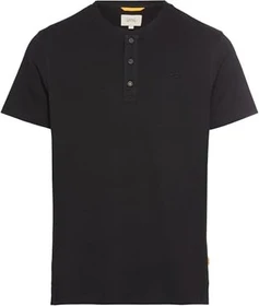 Camel Active Henley Organic Cotton T-Shirt kurzarm schwarz (Herren)