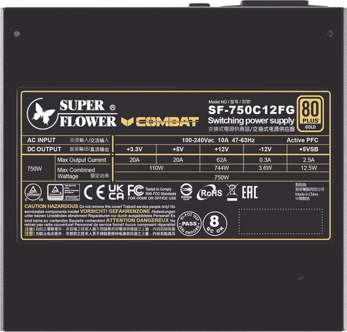 Super Flower Combat FG 80 PLUS Gold 750W, ATX 3.1