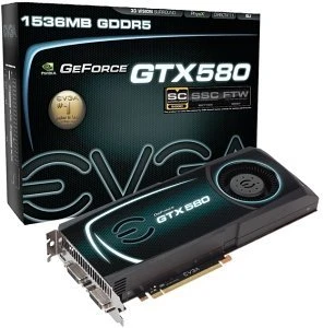 EVGA GeForce GTX 580 Superclocked, 1.5GB GDDR5, 2x DVI, Mini HDMI