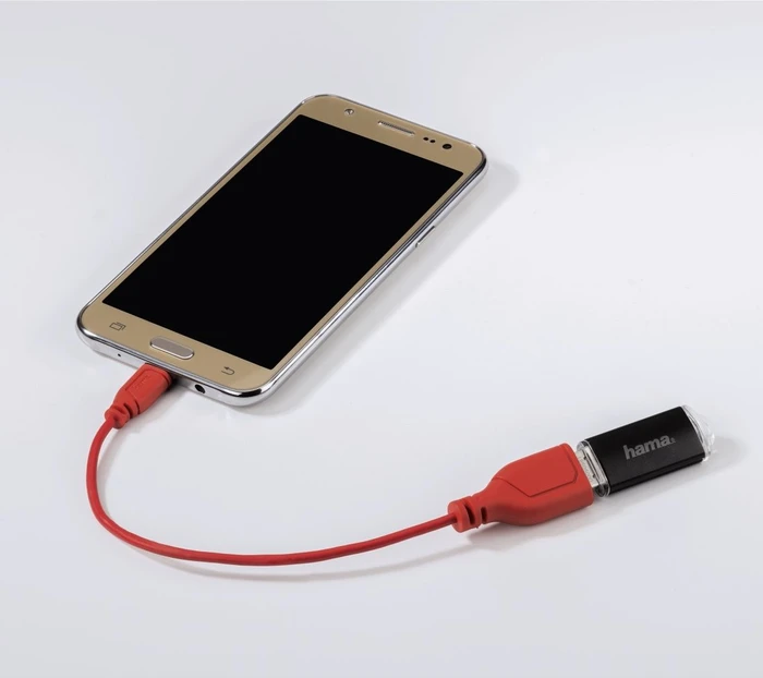 Hama Micro-USB-OTG-Adapterkabel Flexi-Slim, 0.15m, rot