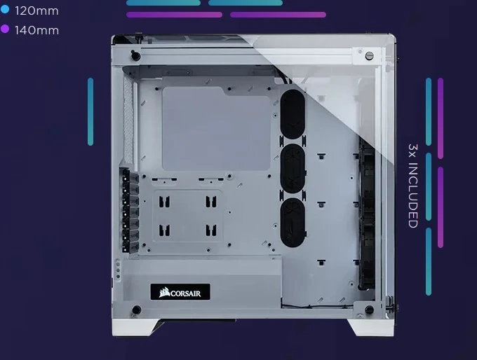 Corsair Crystal Series 570X RGB weiß, Glasfenster