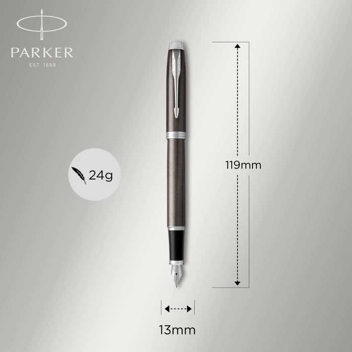 Parker IM dark espresso, rechte Hand, fein, Geschenkbox