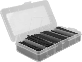 DeLOCK Schrumpfschlauch Sortiment, Schrumpfungsrate 2:1, 95mm, schwarz, 196 Stück