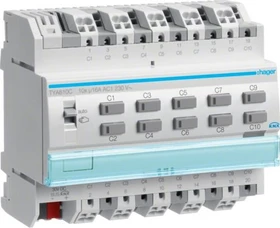 Hager KNX Schalt-/Jalousieaktor 10/5-fach 16A, 6TE REG, Schaltaktor (TYA610C)