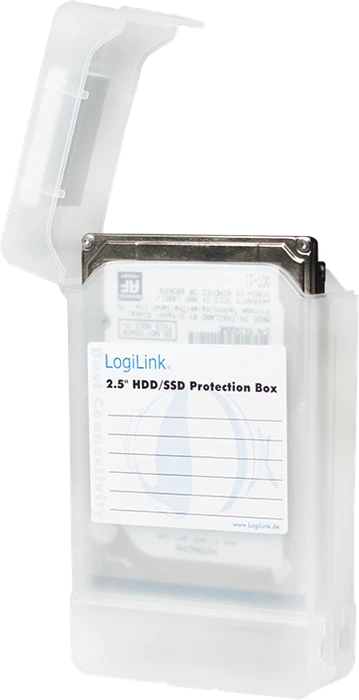 LogiLink Festplatten Schutz-Box, 2x 2.5", transparent