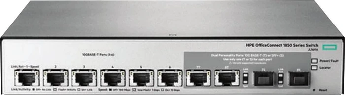 HP OfficeConnect 1850 6XGT Desktop 10G Smart Switch, 6x RJ-45, 2x RJ-45/SFP+