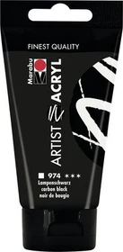 Marabu Artist Acryl Acrylfarbe, lampenschwarz, 75ml