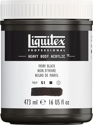 Liquitex Professional Heavy Body Acrylic ivory black, 473ml