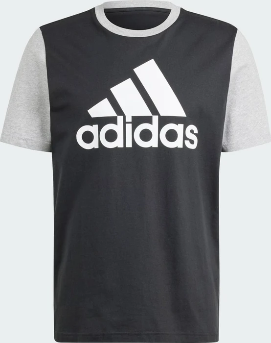 adidas Essentials Single Jersey Big Logo T-Shirt kurzarm black/medium grey heather (Herren)