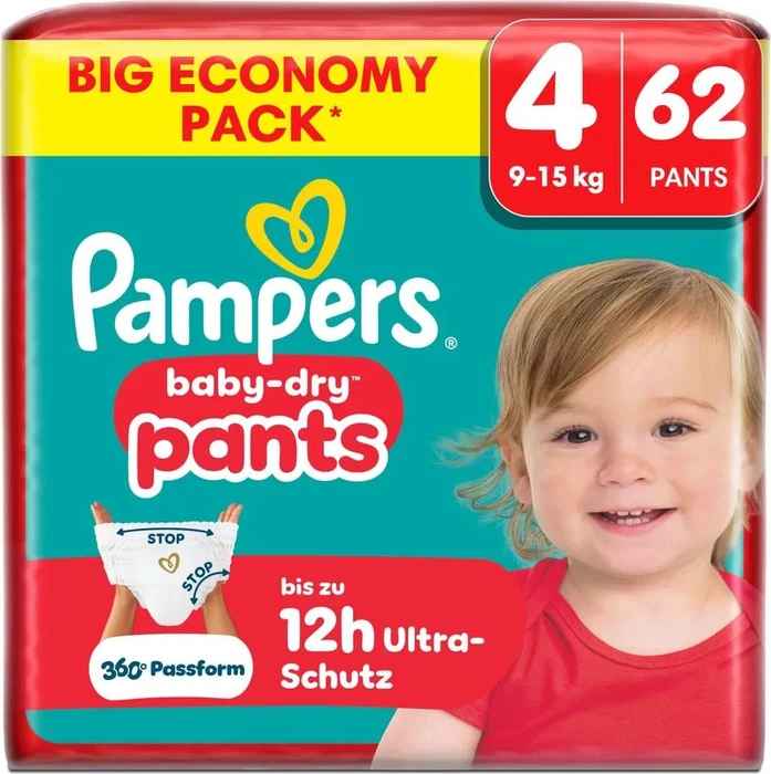 Pampers Baby-Dry pants Gr.4 Einwegwindel, 9-15kg, 62 Stück