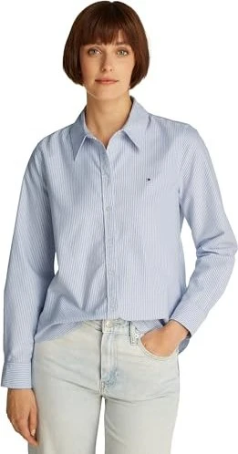 Tommy Hilfiger Relaxed Fit Oxford Hemd langarm classic ithaca stripe/mid blue (Damen)