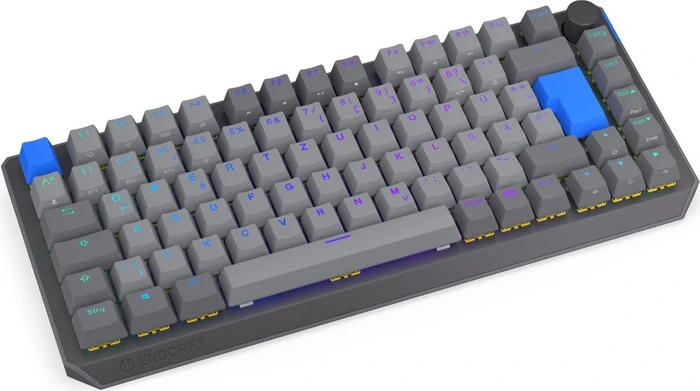 Endorfy Thock V2 75% Wireless, PBT, grau, LEDs RGB, hot-swap, Endorfy YELLOW, USB/Bluetooth, DE