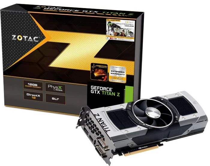 Zotac GeForce GTX Titan Z, 2x 6GB GDDR5, 2x DVI, HDMI, DP